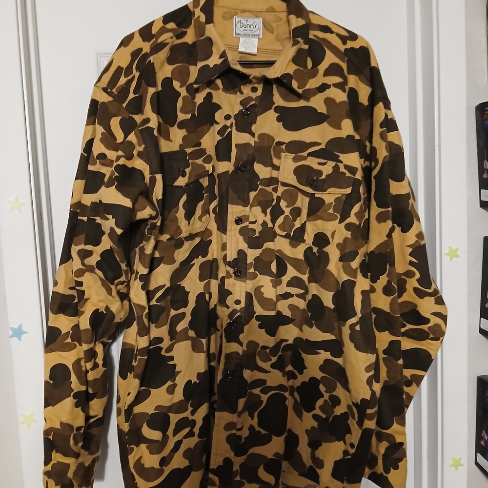 Men's Dunns Light Colored Camo Buttom Up Flannel Size 2 Xl
